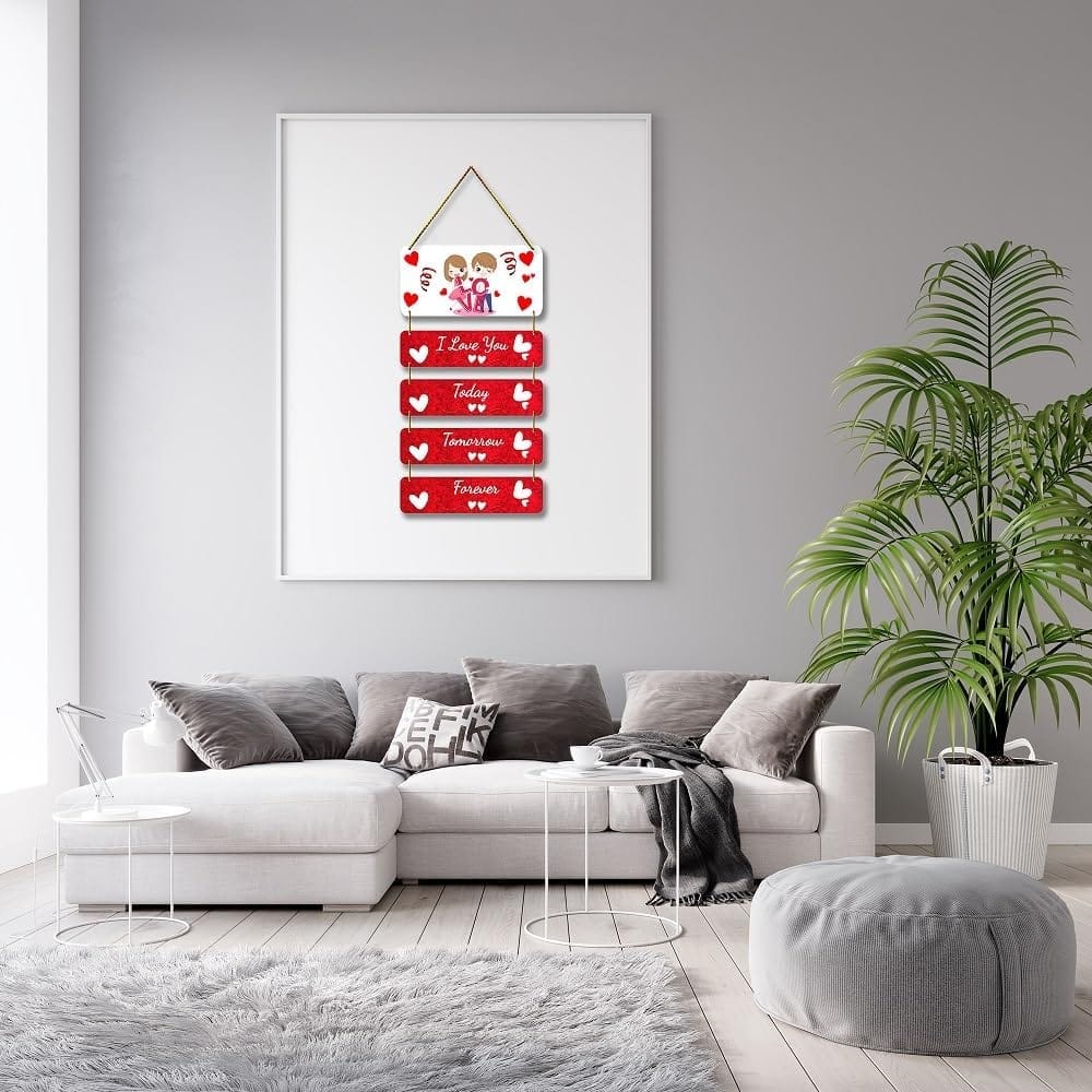 Charmor Couple Wooden Wall Hanger for Home | Office | Living Room | Gift | Wall Decor | Home Decor Hanging Items (WH3101) view 2
