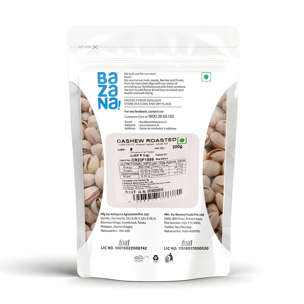 Bazana Cashew Roasted 200 Gms view 2