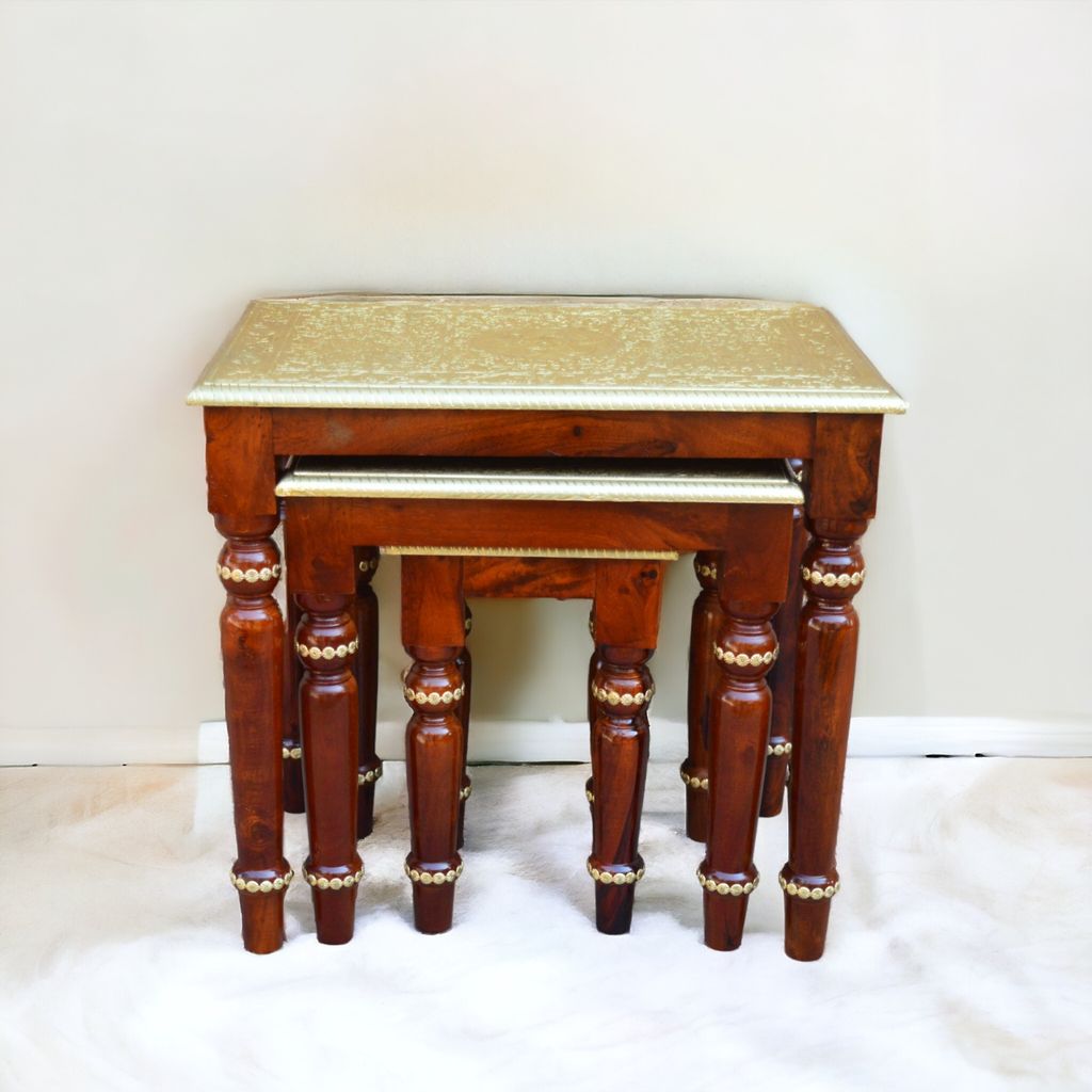 Wood Living Room Décor Garden Center Table Low High Stool Coffee Table Stool set 3 view 2