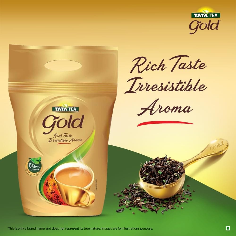 Tata Tea Gold Premium Assam Teas With Gently Rolled Aromatic Long Loose Leaves Rich & Aromatic Chai Black Tea 1 Kg view 2