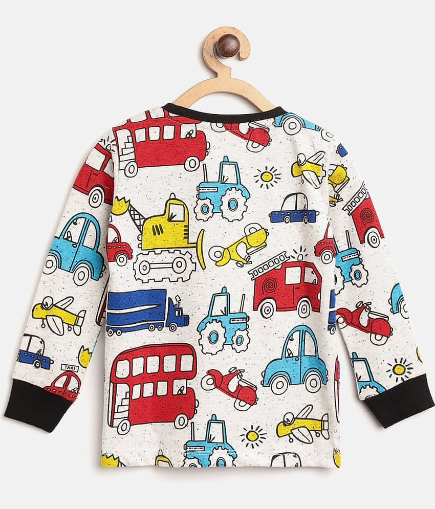 Lazy Shark Pack of 1 Boys Cotton Blend Nightsuit Set ( Off White ) view 2