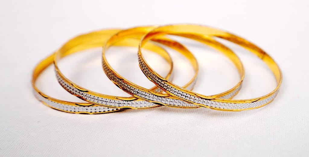 Gold and Silver Bangle Set view 2