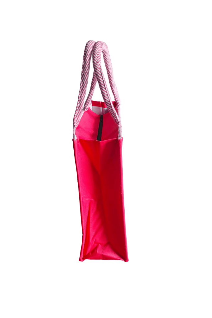 Tote Bag - Pink & White Chevron view 2