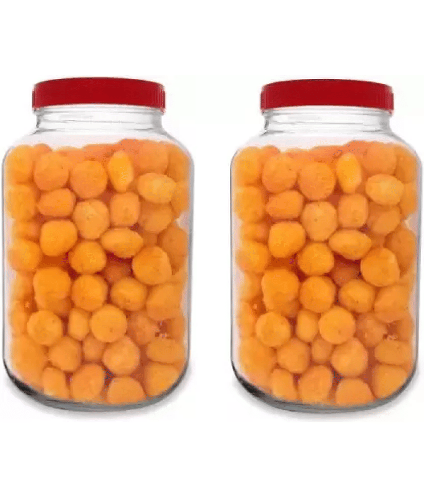 CROCO JAR Glass Red Food Container ( Set of 1 ) view 2