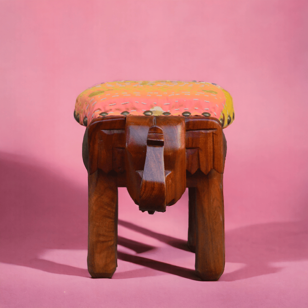 Wooden Elephant Stool for Home Decor Office Living Room and Bed Room Side Table Plant Stool Well decoretion view 2