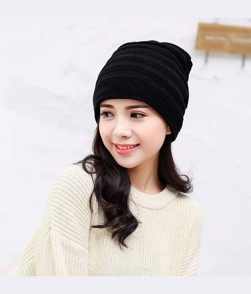 Bolax Pack of 1 Woollen Men's Cap ( Black ) view 2
