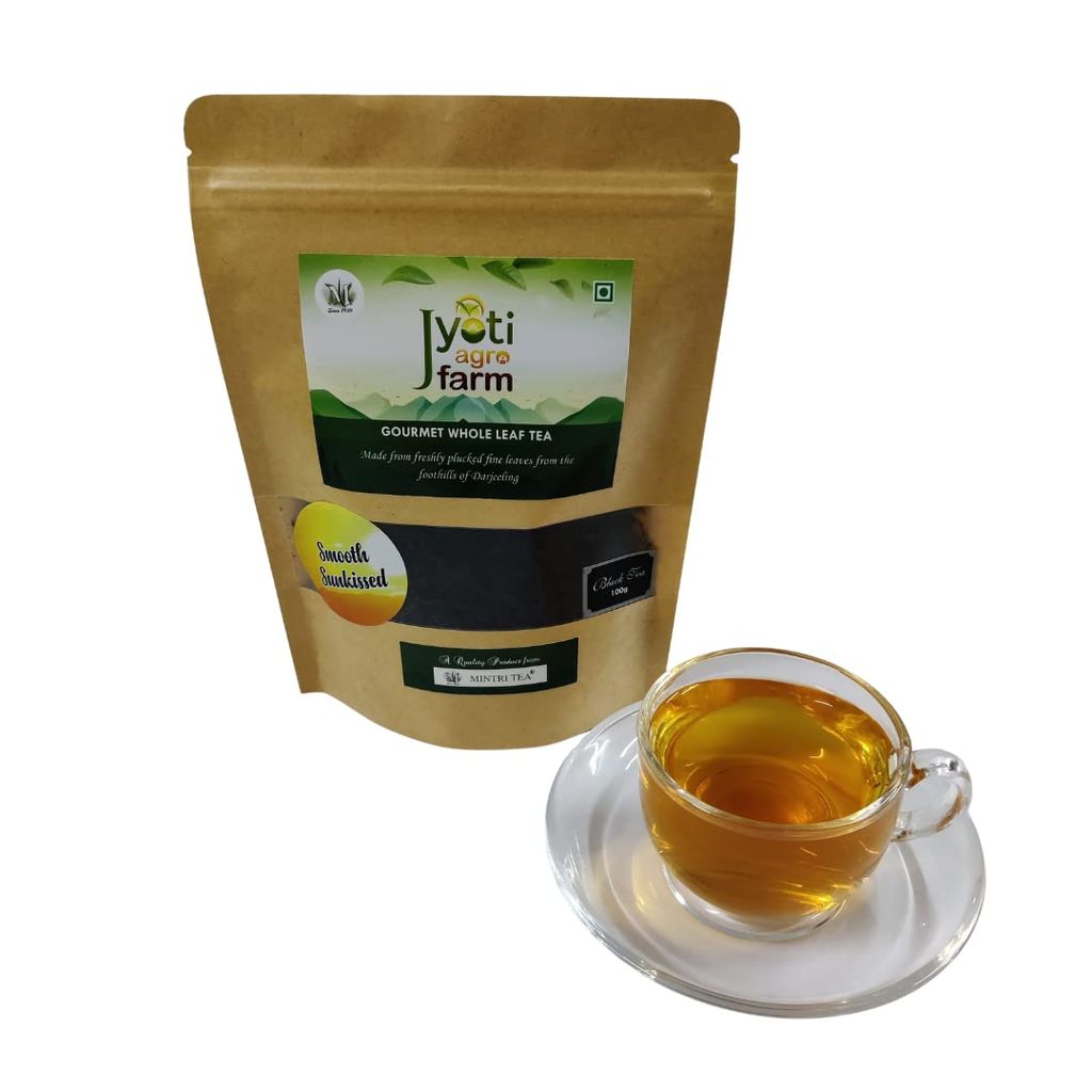 Premium English Orthodox Black Tea from the foothills of Darjeeling | Smooth Sunkissed | Jyoti Agro Farm (100g) | 75 to 100 cups approx | First Flush | Gourmet Whole Leaf Tea by MINTRI TEA view 2