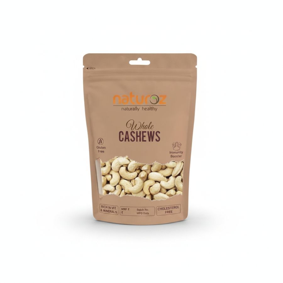 Naturoz Whole Cashews - 250 gm - One stand-up pouch view 2