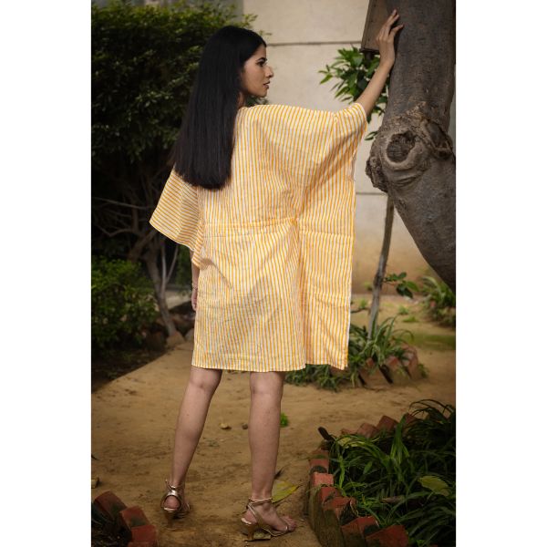 Blooming Sunshine Short Kaftan Yellow (35 Inch) view 2