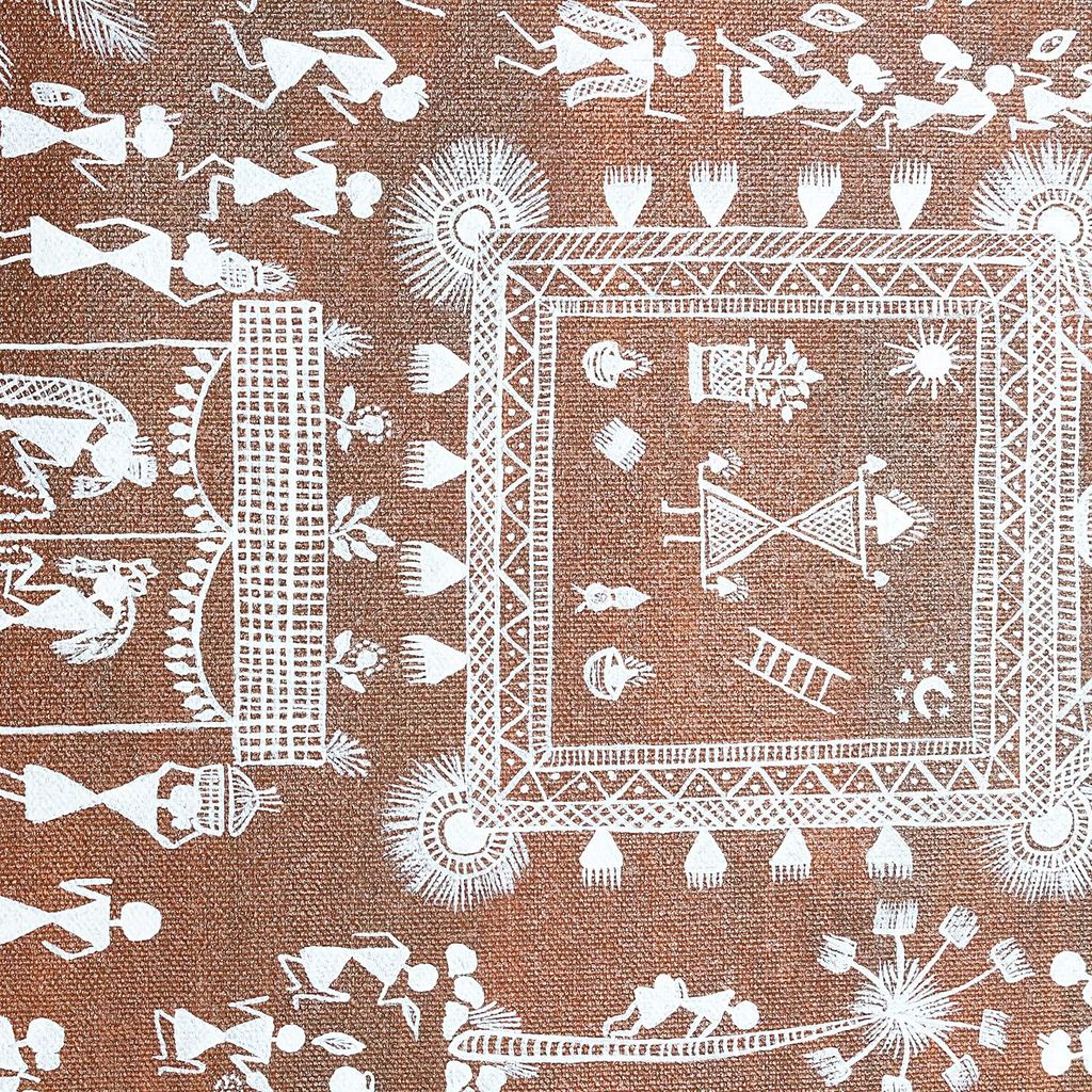 Garvi Gurjari (A Gujarat Govt Enterprise Brown Warli Painting view 2