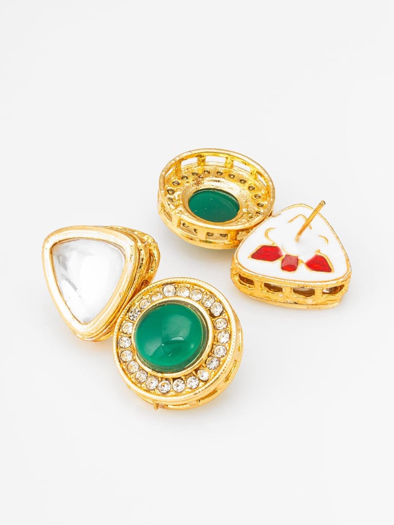 Morison Golden Chevron Earrings Bold and Stylish view 2