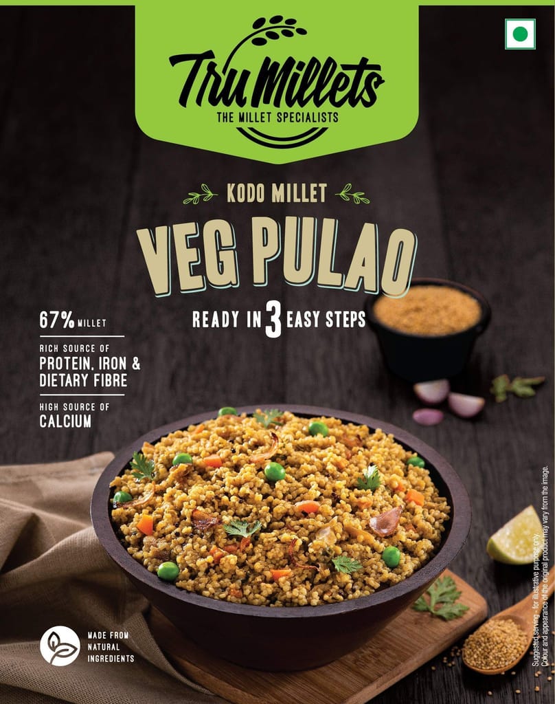 Trumillets | Healthy Millet Meals | Ready to Cook |Bisibelebath 200g Each (Pack of 1) and Veg Pulao 200g Each (Pack of 1) view 2