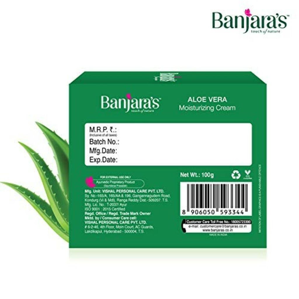 Banjara's Moisturizing Cream Alovera 100G view 2