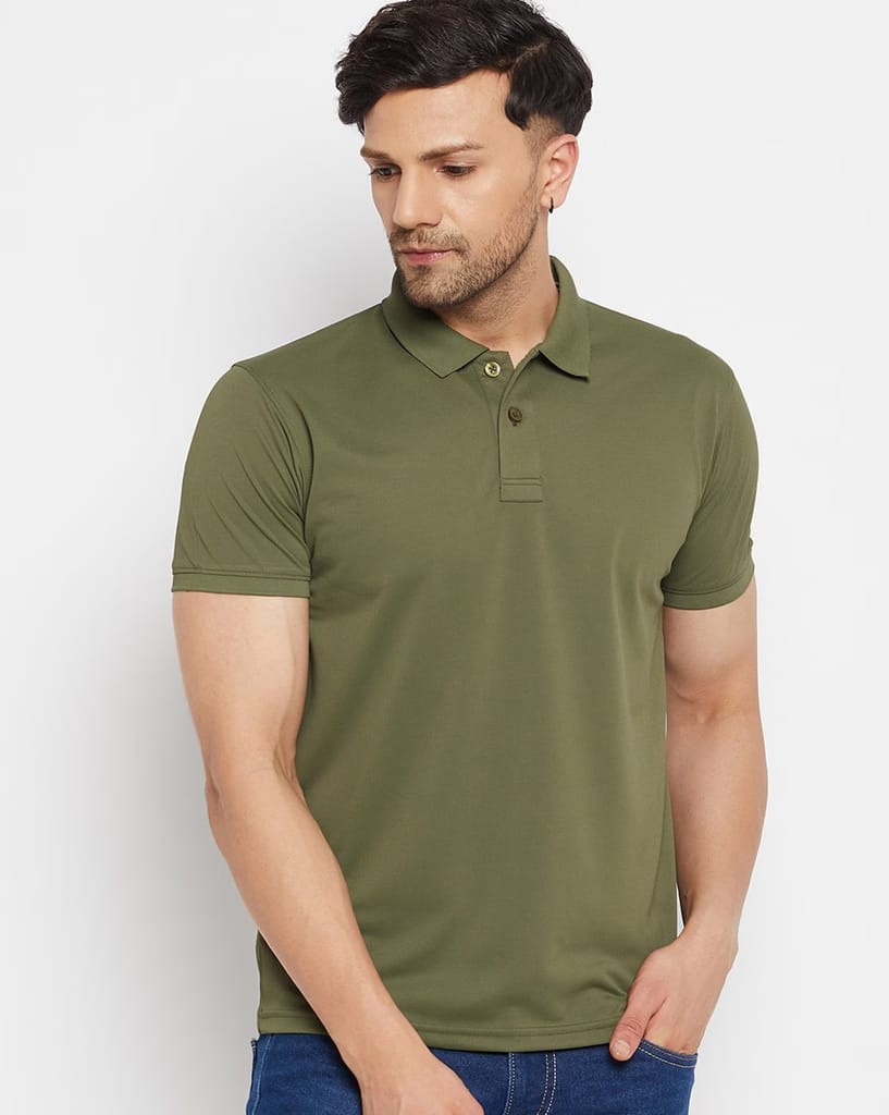 Mens Olive Green Polo Shirt