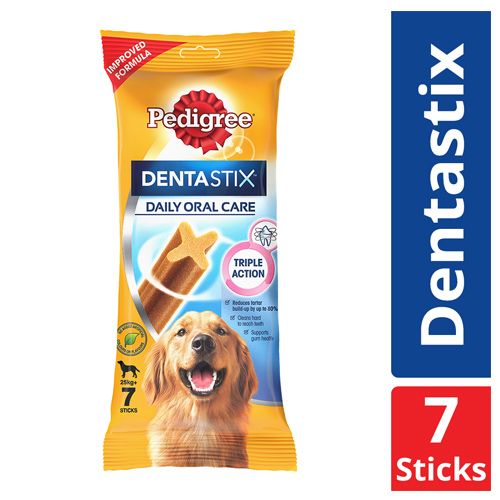Pedigree Dentastix Dog Treat Oral Care for Adult Large Breed (25 kg+), 7 Sticks 270 gms