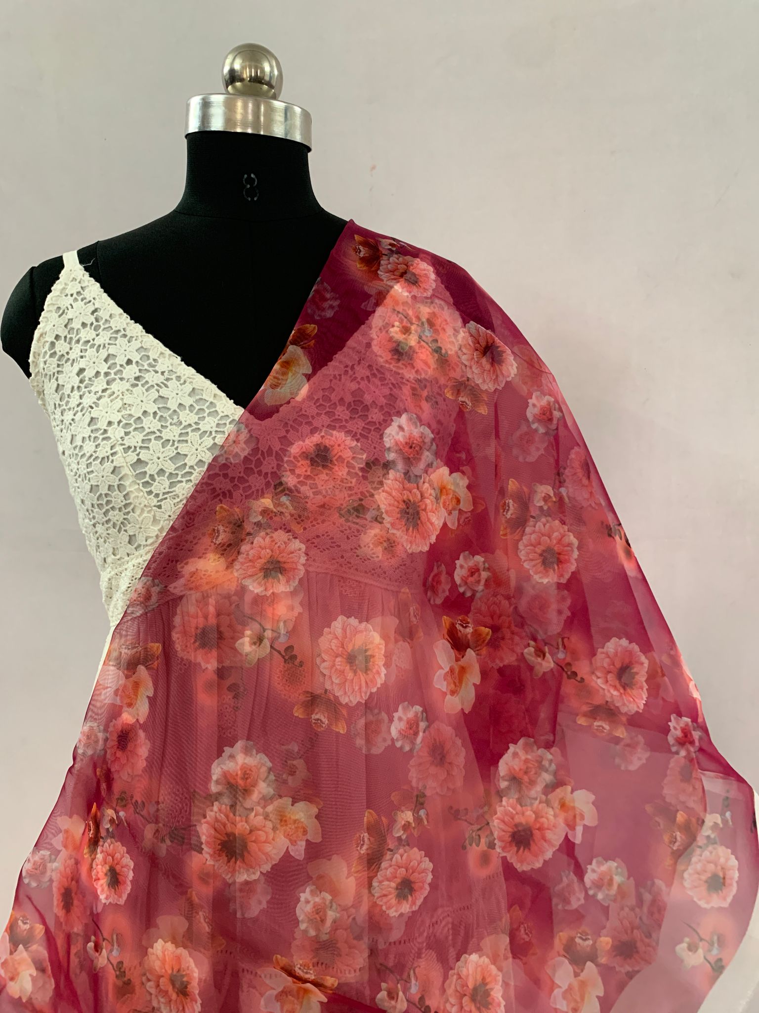 NVDPO006-Dark pink Orangza | Per meter view 2