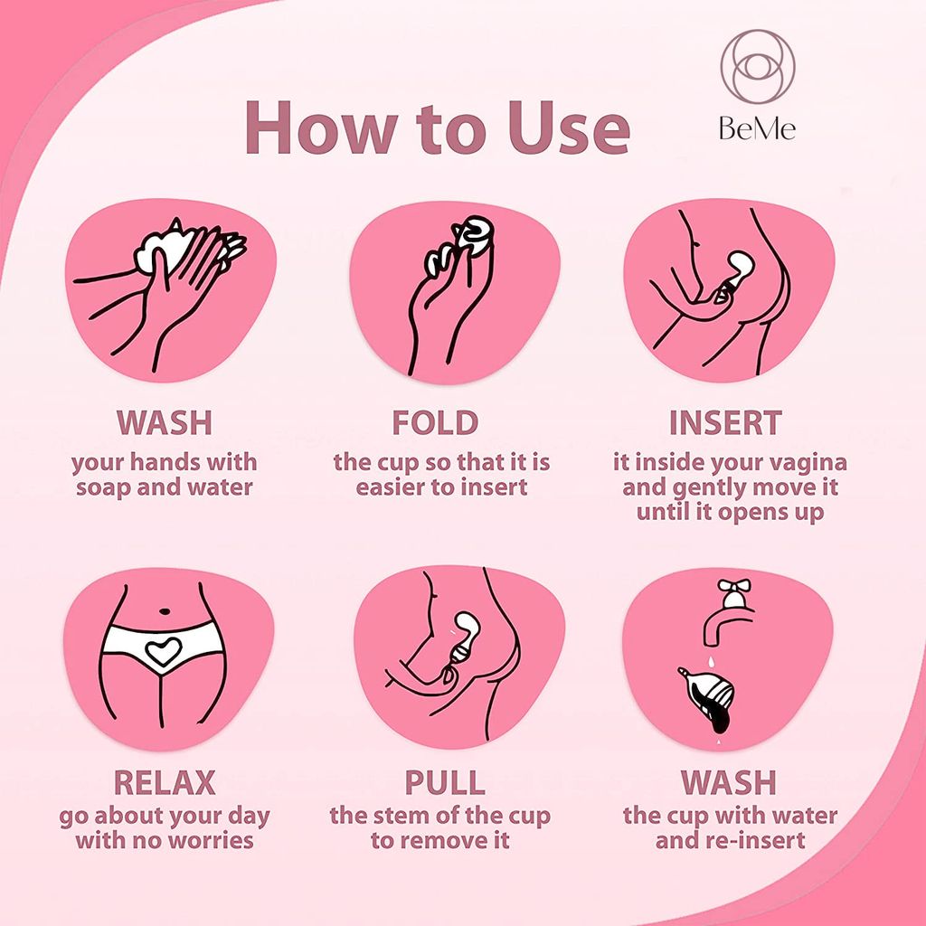 Be Me - Reusable Menstrual Cup for Women Large Size - with Pouch, Ultra Soft, Odour and Rash Free, No Leakage, Protection for Up to 8-10 Hours view 2
