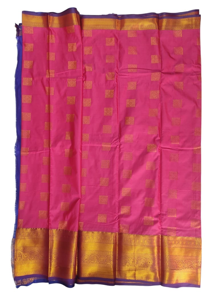 Pink Banarasi Silk Saree With Zari Work view 2