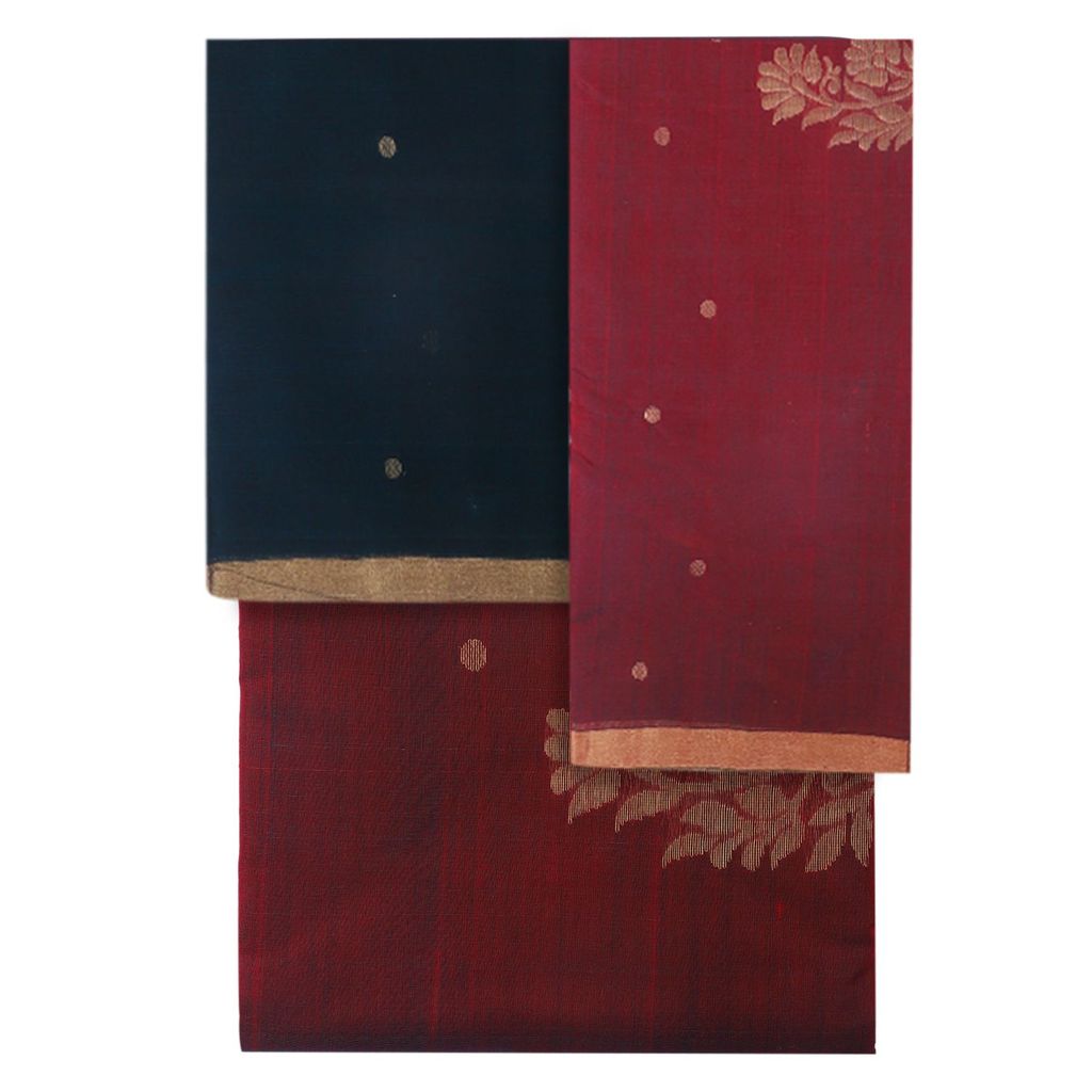 HANDLOOM CHANDERI 03 PCS TRADITIONAL SUIT (SKU - 1RC204110621 Suit 2) view 2