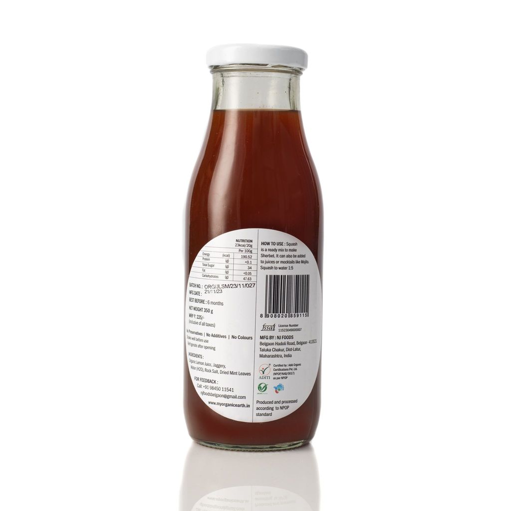 Lemon Squash with Jaggery - Mint Flavour (350 gm) view 2