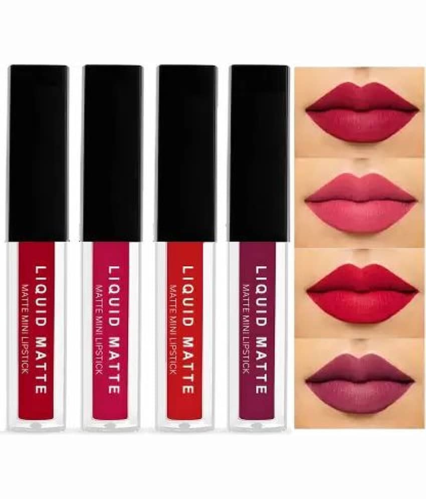 Beauty Women Multi Matte Smudge Free Liquid Lipstick ( Pack of 4 )