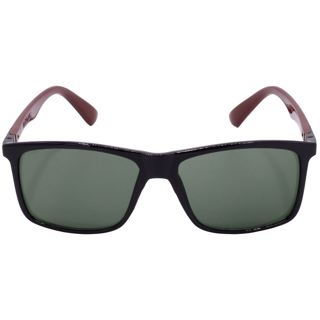 Hrinkar Green Rectangular Sunglasses Brands Black, Brown Frame Goggles for Men & Women - HRS-BT-05-BK-BWN-GRN view 2