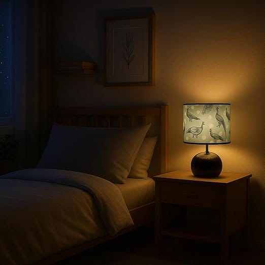 Table Lamp | Elegant Lamp for Living Room/Bedroom/Resturant/Resort/Cafe/Hotel (3 Colour Changing LED Bulb Included) | DOM-L17 (Blue) view 2
