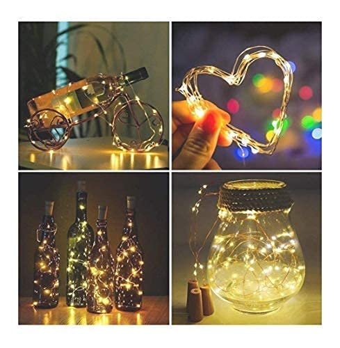 DAYBETTER� Cork led String Lights for Wine Bottles 20 Led Cork Lights - Bottle Cork Lights Waterproof Strip Lights for Garden Plants Decoration Party Wedding Christmas String Lights Warm White|VD-W-6 view 2
