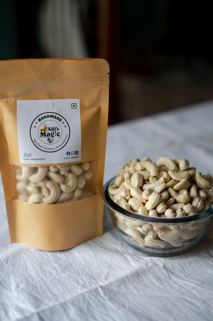 Ajji's Magic 100% Natural Cashew/ Kaju/ Jeedipappu W210 Bold view 2