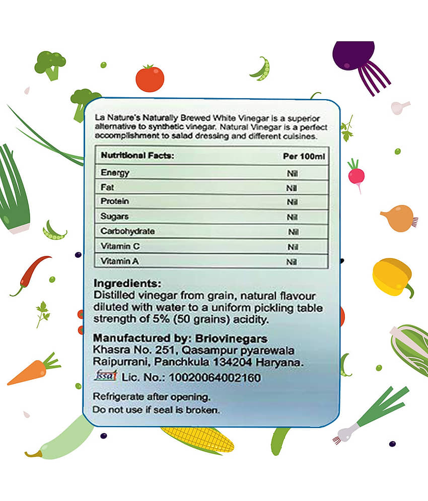 La Nature's Best For Salad, Cooking White Vinegar White Vinegar 500 ml view 2