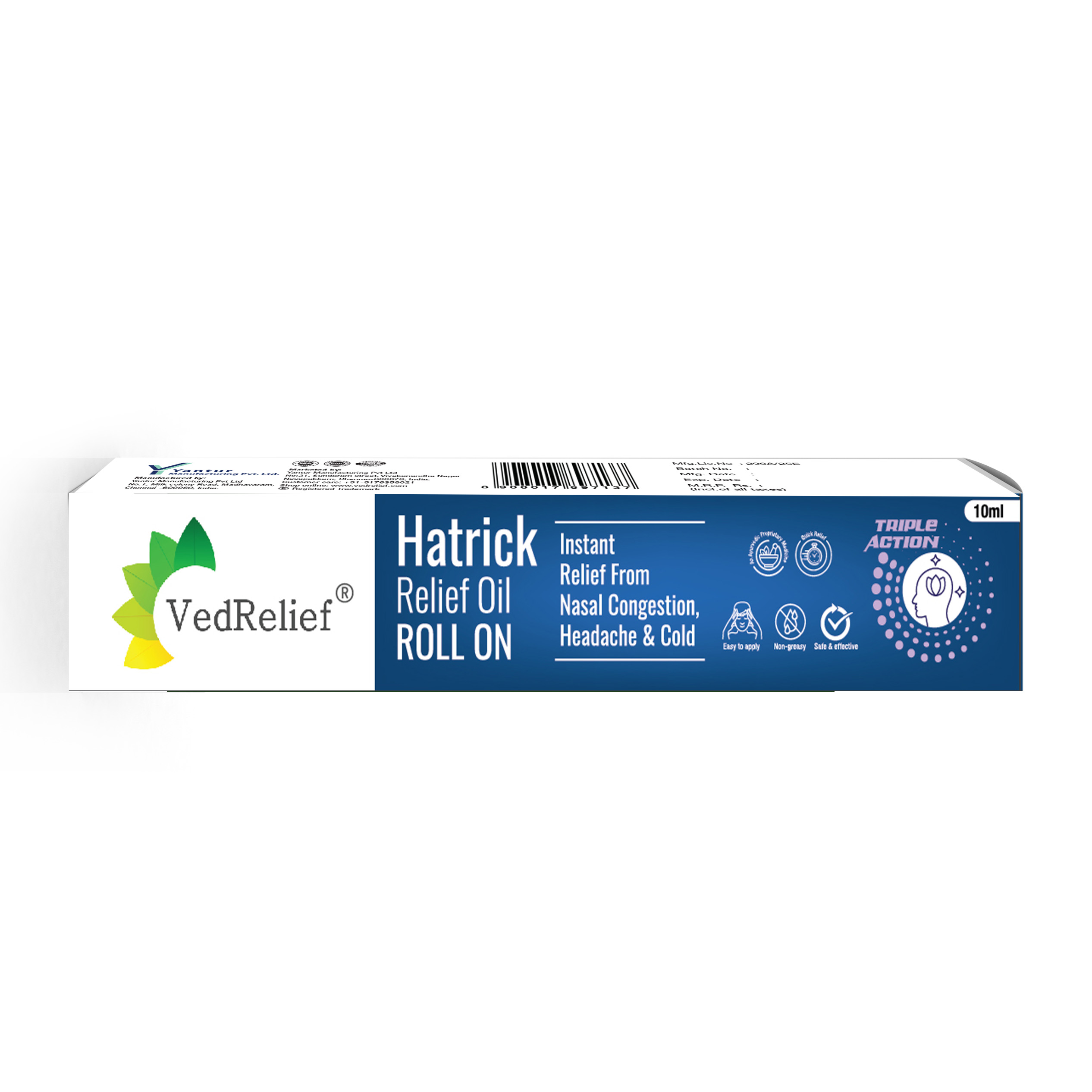 Vedrelief Hatrick Relief Roll On 10 Ml