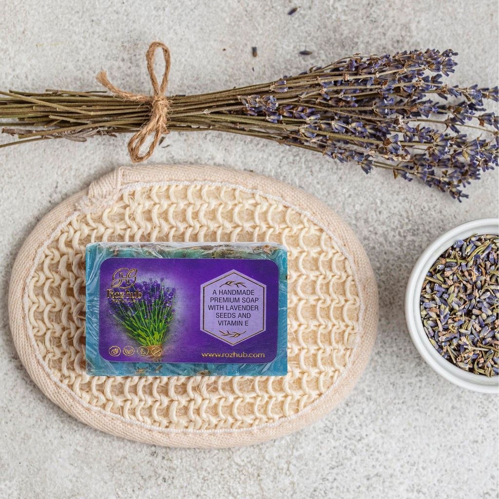 Rozhub Naturals Handmade Lavender Bathing Bar - 100gm view 2