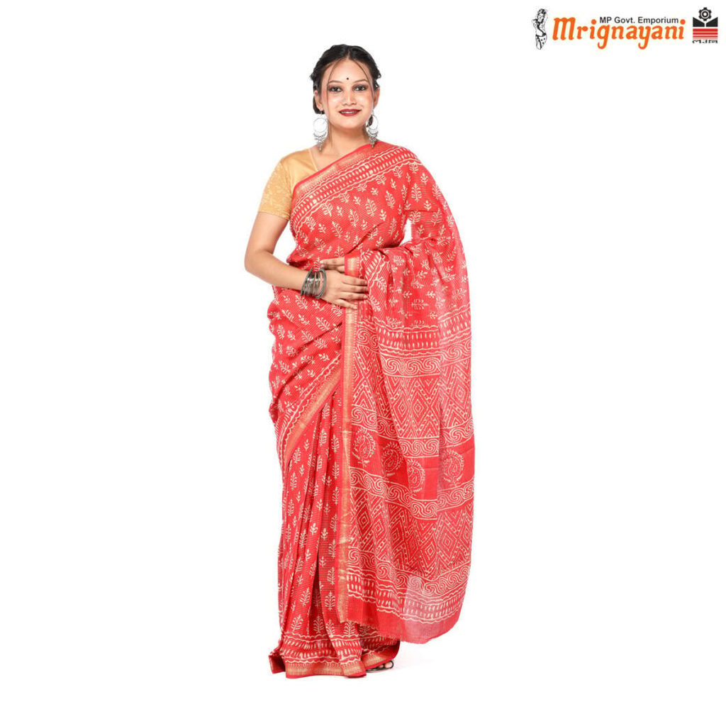 HANDLOOM COTTON SAREE WITH BLOUSE (SKU - 3I0101260522,SAREE-1150) view 2