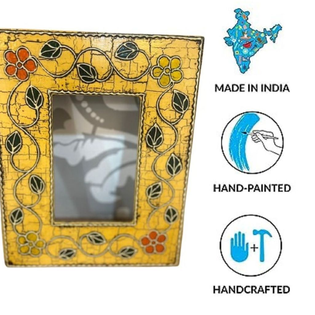 Seju Industires Rajasthani Traditional Hand Made Wooden Wall Hanging Photo Frame for Living Room, Home,Hotel set of 1 view 2