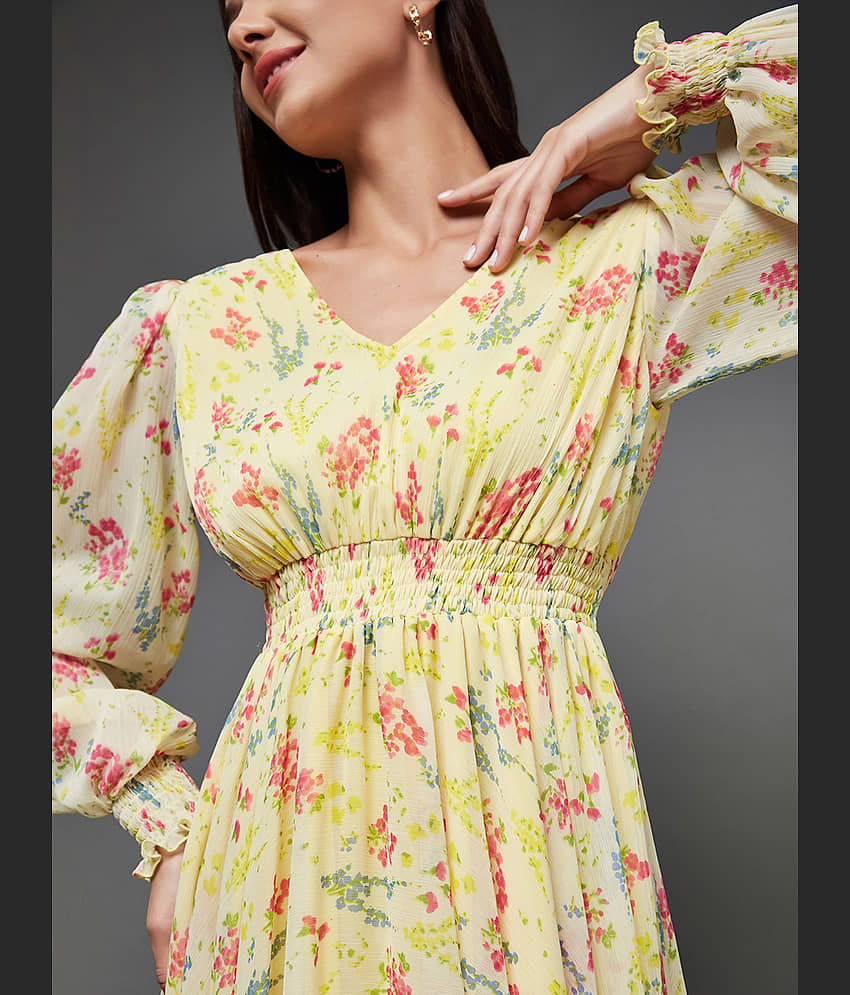 Miss Chase Women Chiffon Printed Fit & Flare Dress ( Multi Color ) view 2