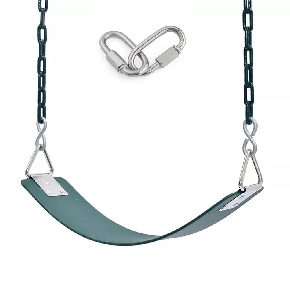 REZNOR High Back Full Swings Seats and Bucket Swing with 1.5 Meter Chain, Playground Swing Set Accessories, 4 Oval Shape Stainless Steel Screw Link Snap Hooks for Kids, Adults view 2
