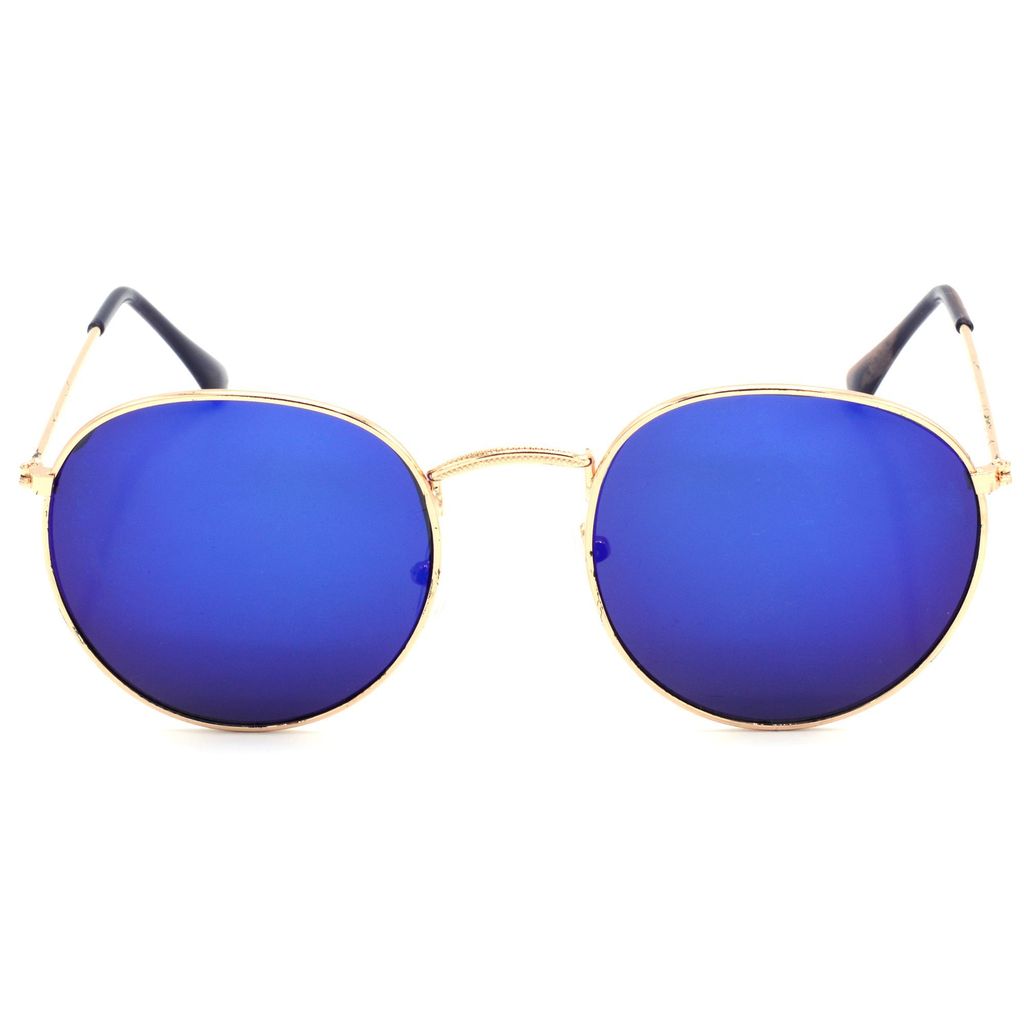 Hrinkar Blue Round Glasses Golden Frame Best Goggles for Men & Women - HRS554-GLD-BU view 2