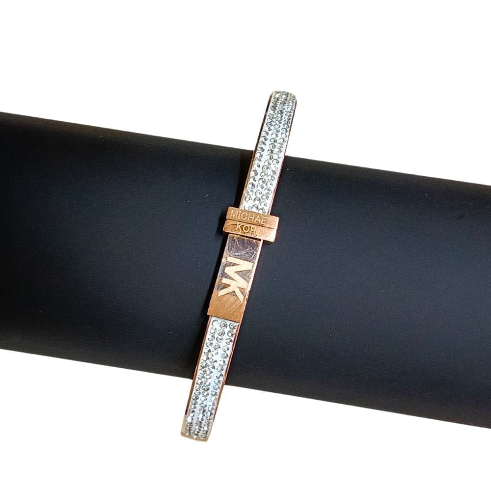 Jewelryklub Anti Tarnish Rose Gold Michael Kors American Diamonds Bracelet Kada Bangle For Girls & Women view 2