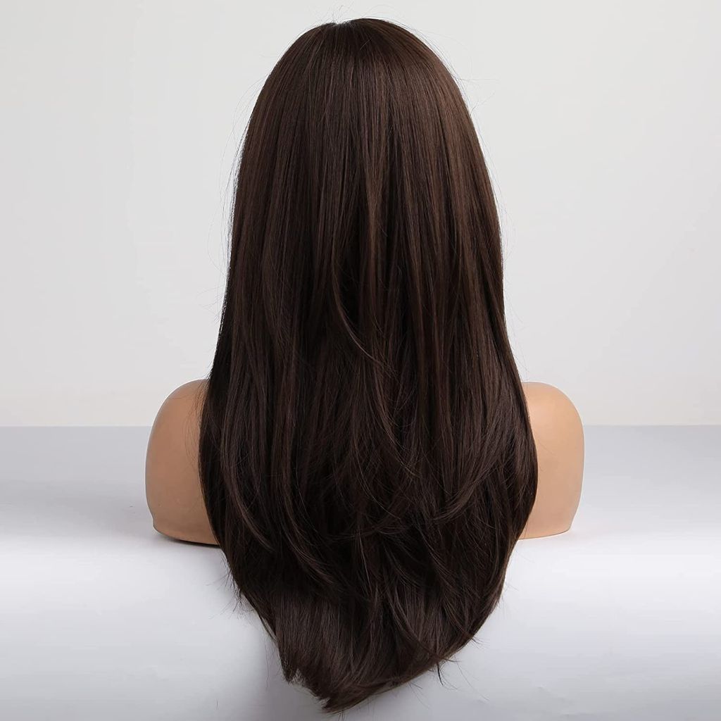 Akashkrishna Brown Wigs for Women Long Straight Hair Wigs For Girls Middle Part Synthetic Hair Wig Heat Resistant Synthetic Fiber(brown-straight) view 2