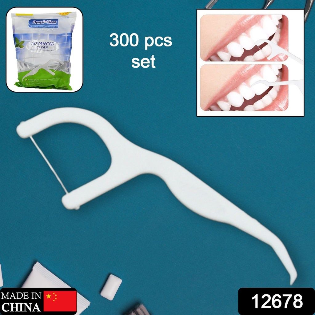 2 In 1 Tooth Picks Flosses, Portable Toothpicks, Resealable Oral Care Dental Flosser, Easy Storage Dental Pick for Fresh Breath and Healthy (300 Pcs Set) view 2