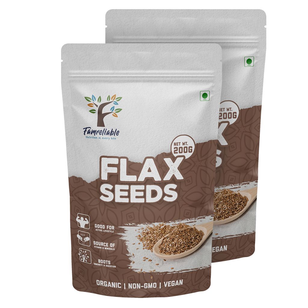 Famreliable Roasted Flaxseeds - 400g | Nutrient-Rich Snack | High in Omega-3, Fiber, and Protein | Gluten-Free (200g Pack of 2) view 2
