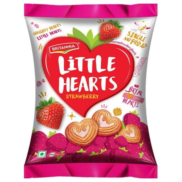 Britannia Little Hearts Strawberry Biscuits 75 Gms