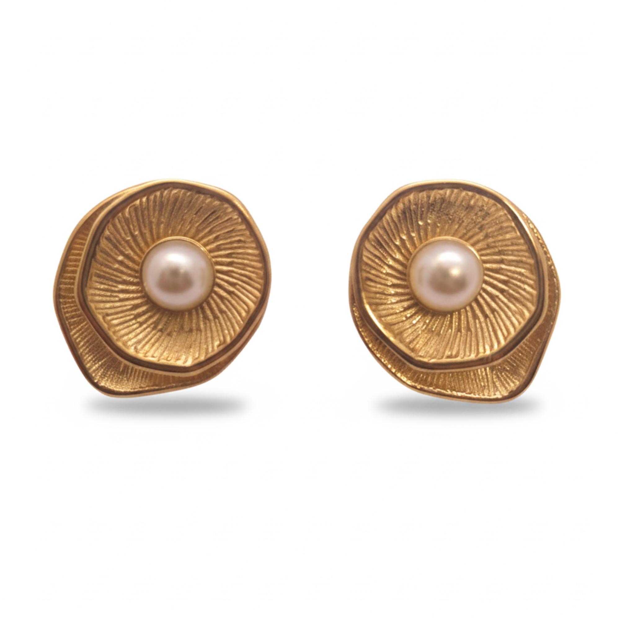 KAYYA21 Rozana Gold Plated Pearl Earrings for Women | Lightweight Daily Wear Fashion Jewellery view 2