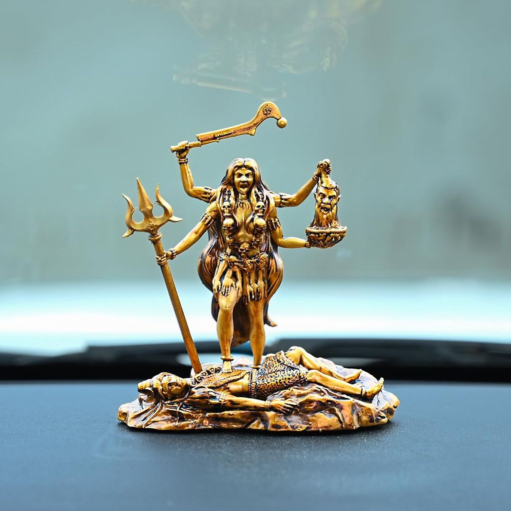 Artarium Goddess Kali MATA Statue Resin Maa Kali Murti Durga MATA Idol Devi Maa Jagdamba Murti for Car Dashboard Home Decor Pooja Room Temple (Kali MATA 4 Inch) view 2