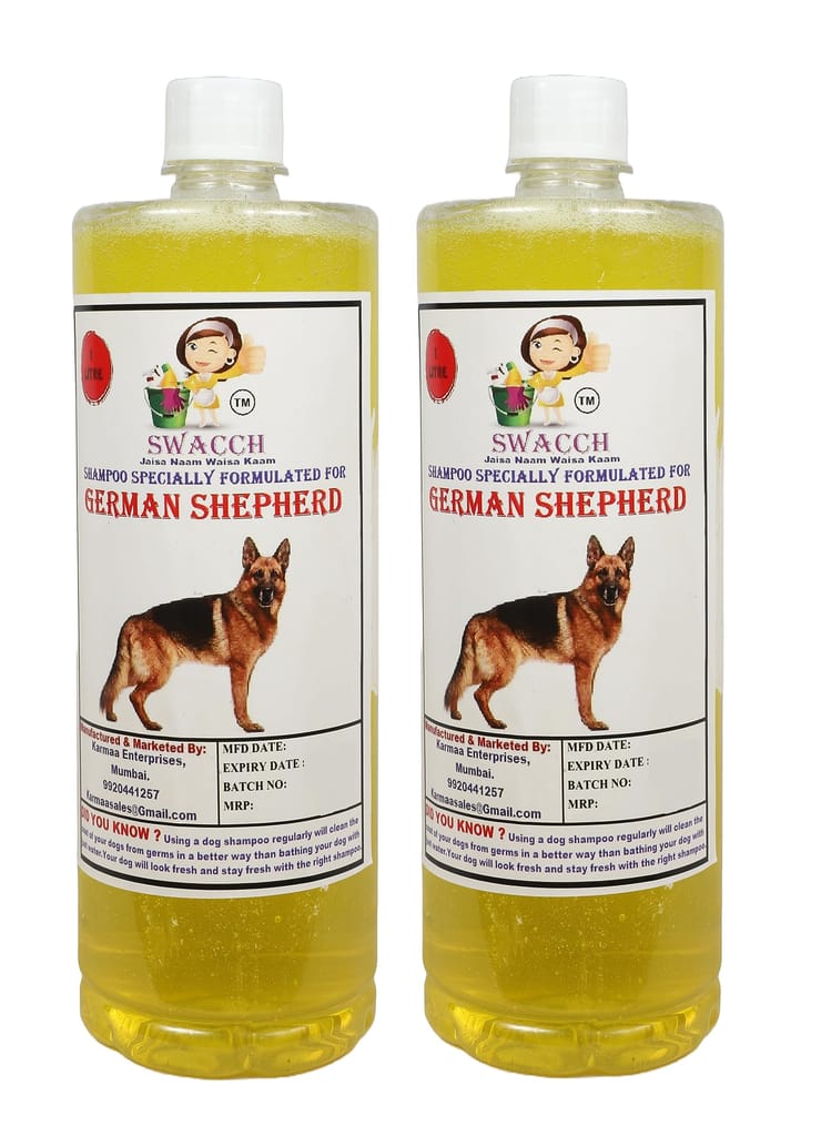 SWACCH Shampoo Specially FORMULATED for German Shepherd (1 Litre) (Pack of 2) Lemon view 2