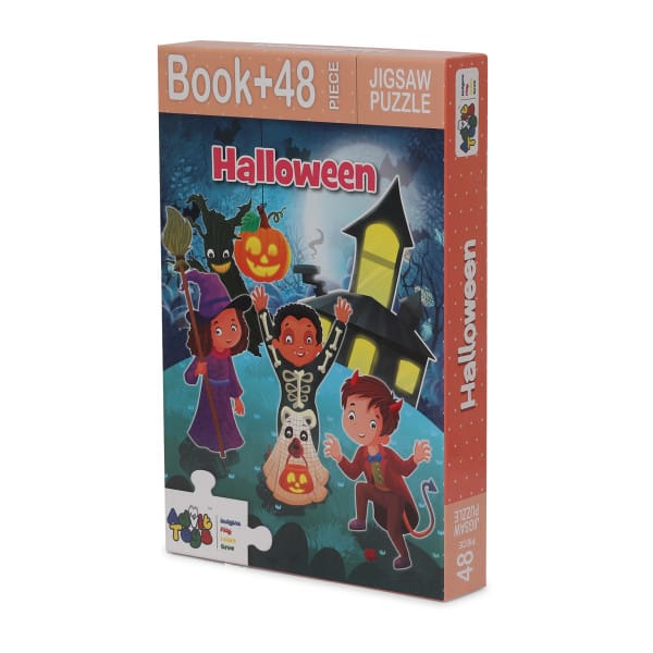 Advit Toys Halloween Jigsaw Puzzle 48 Piece + 24 Pages Educational Book