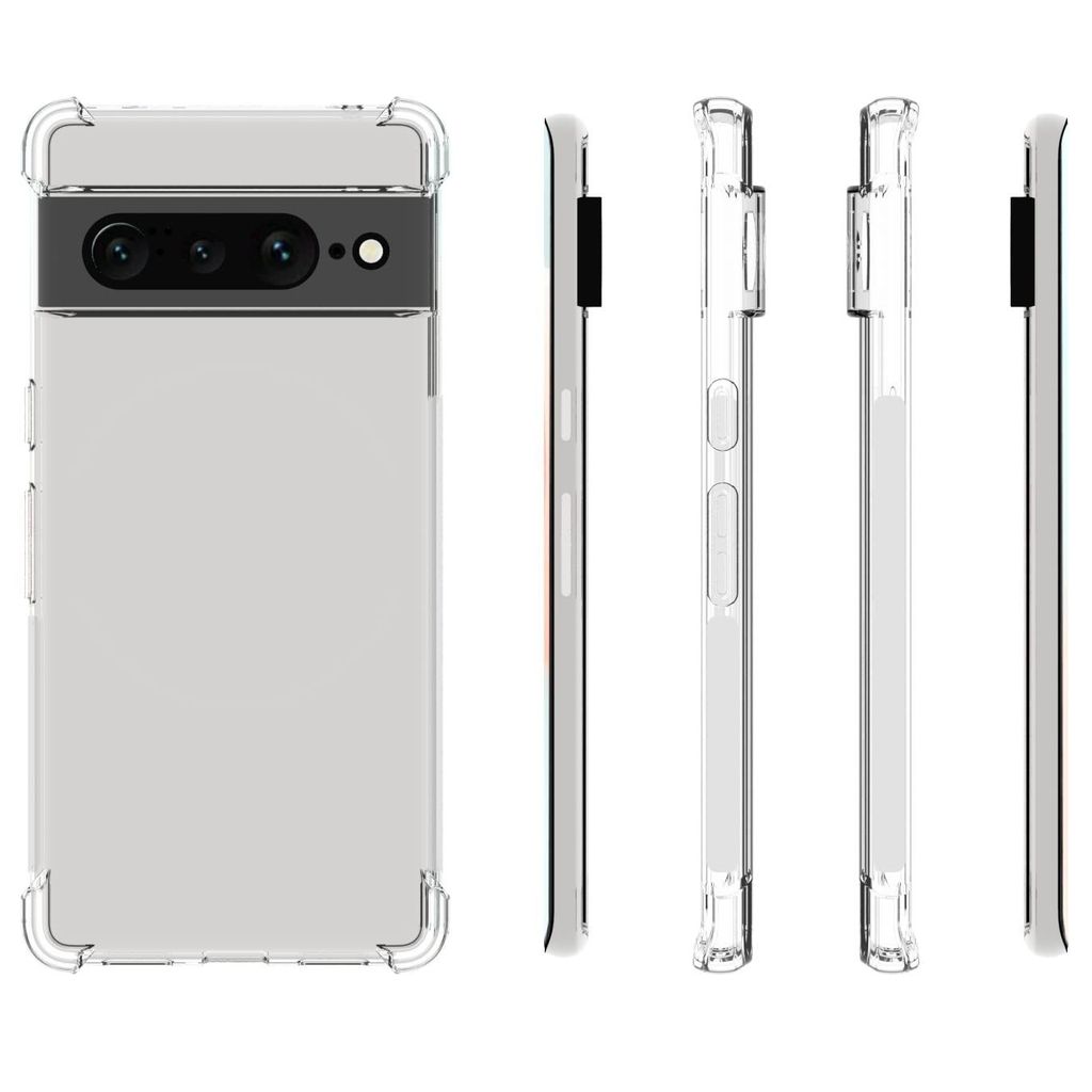 USTIYA Case for Google Pixel 7 Pro Clear TPU Four Corners Protective Cover Transparent Soft funda view 2