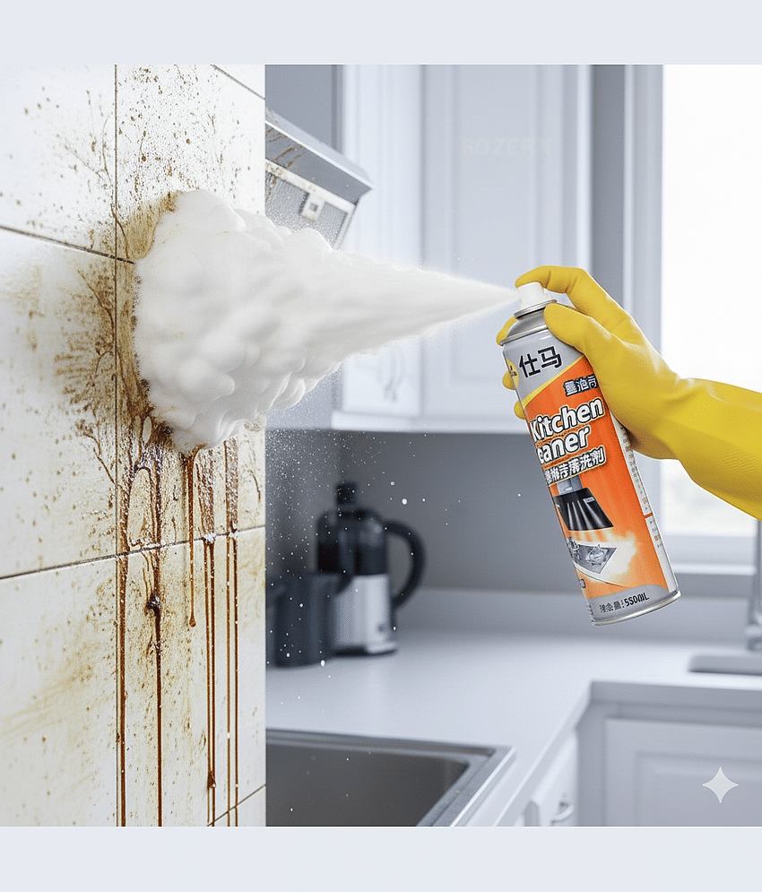 (Pack 1) kitchen Cleaner Spray Oil & Grease Stain Remover (500ml), Kitchen Cleaner Spray, Kitchen Cleaner Bubble Foam Spray, Home Cleaning kits, Home cleaning spray, Kitchen Chimney Spray, Kitchen Chimney Cleaner, Kitchen Cleaning Spray, Kitchen Cleaner