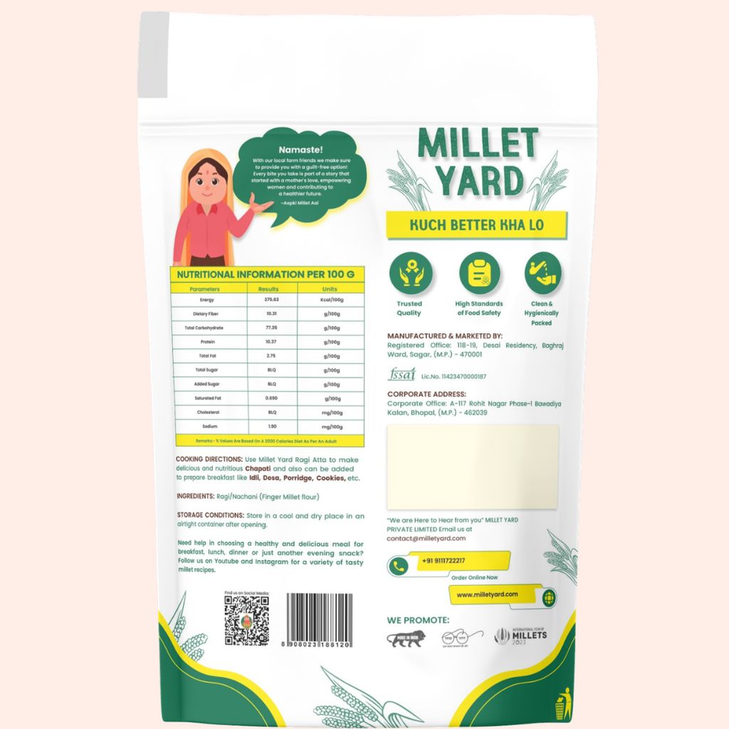 MILLET YARD Ragi Flour | Ragi Atta 500gms view 2