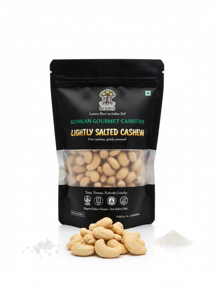 Maa Roots Salted Cashews 200g | Lightly Salted Konkan Cashews | Premium Whole Kaju | Classic, Clean & Crunchy Snack view 2